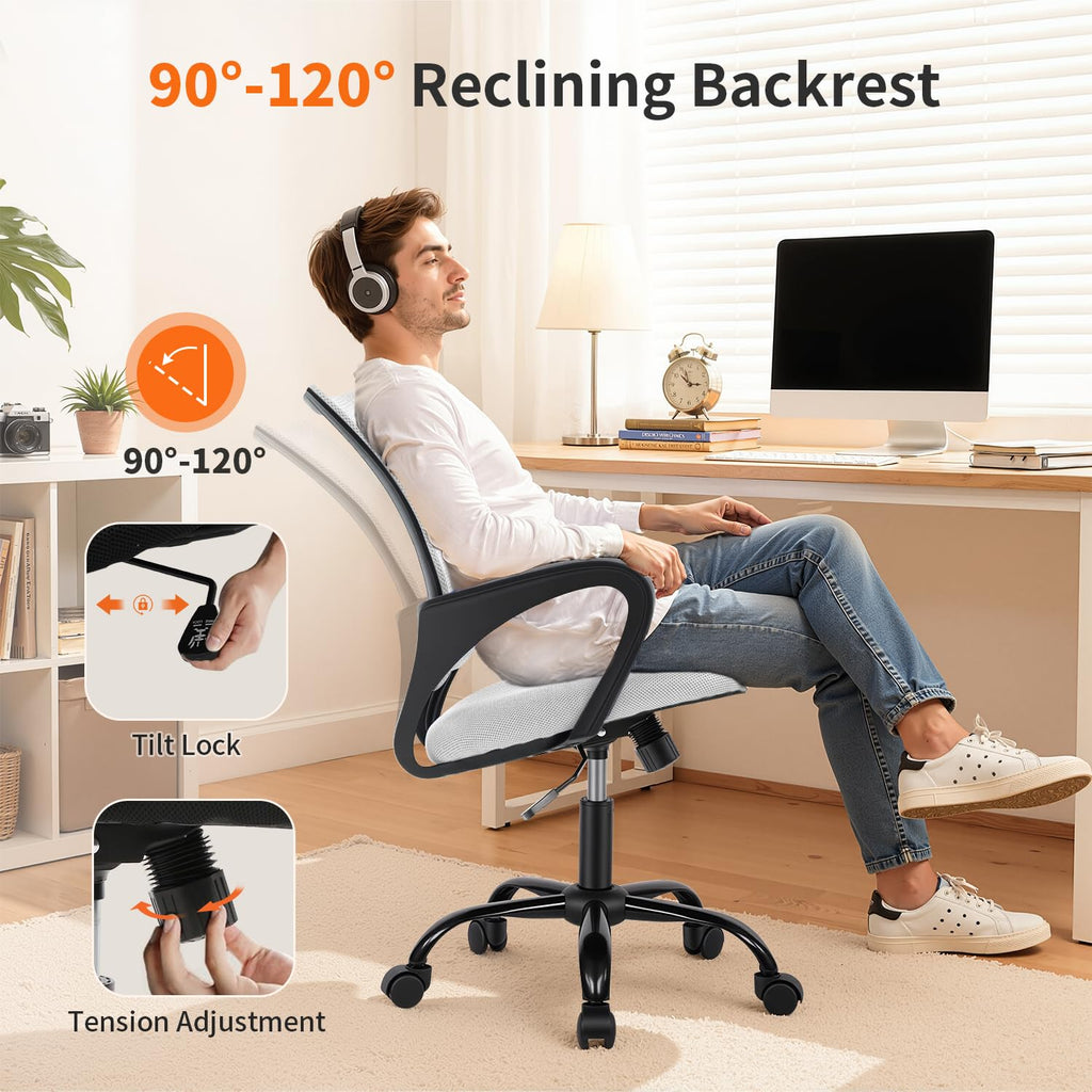 Ergonomic White Mesh Office Chair H5055