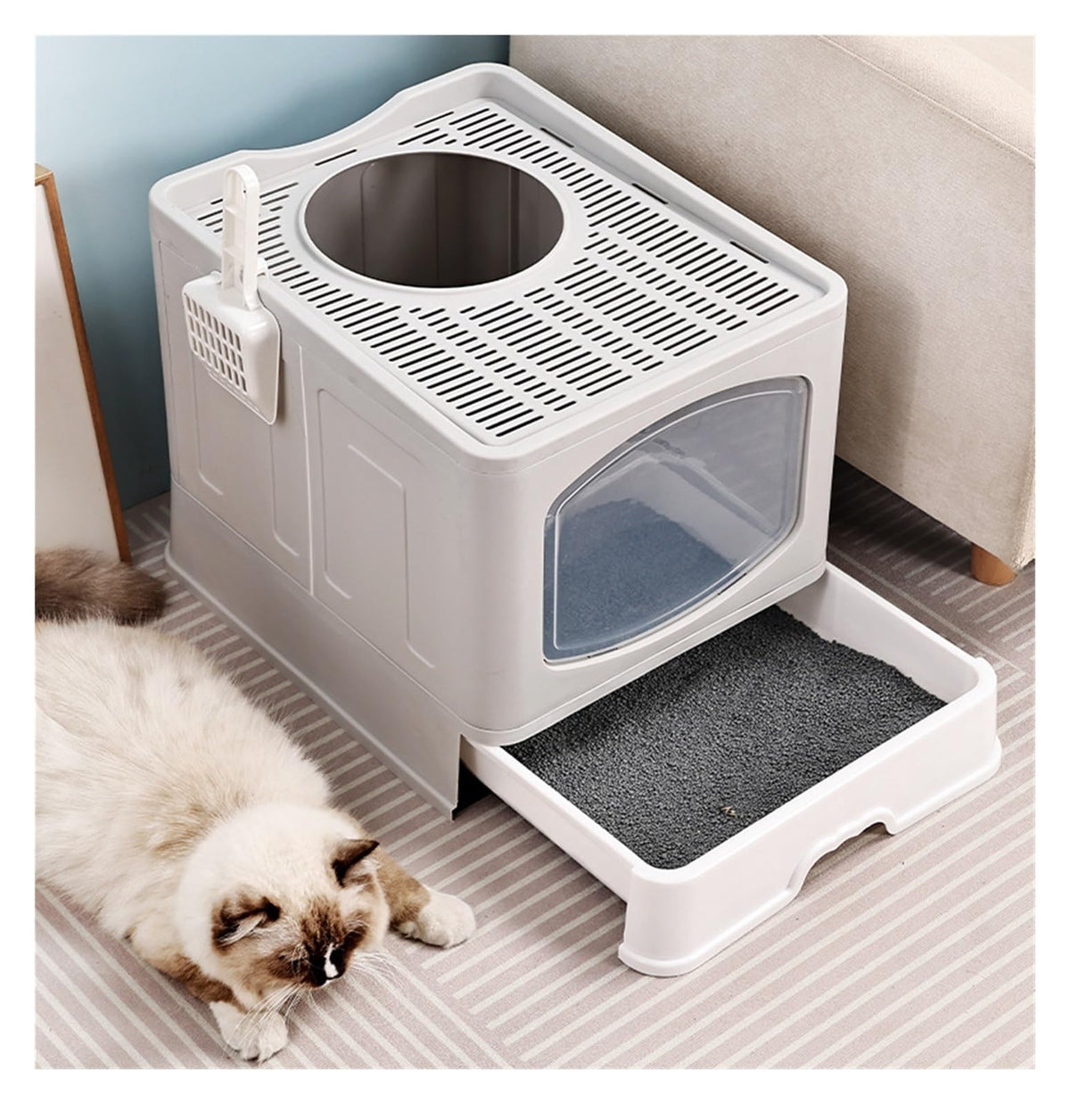 Foldable Cat Litter Box with Lid C645