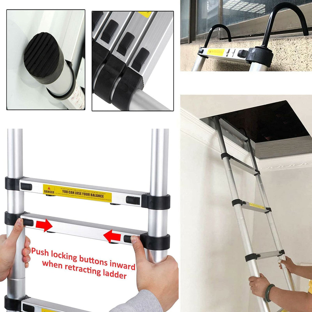 20.34 FT Aluminum Telescoping Ladder 330 Lb Capacity R38509