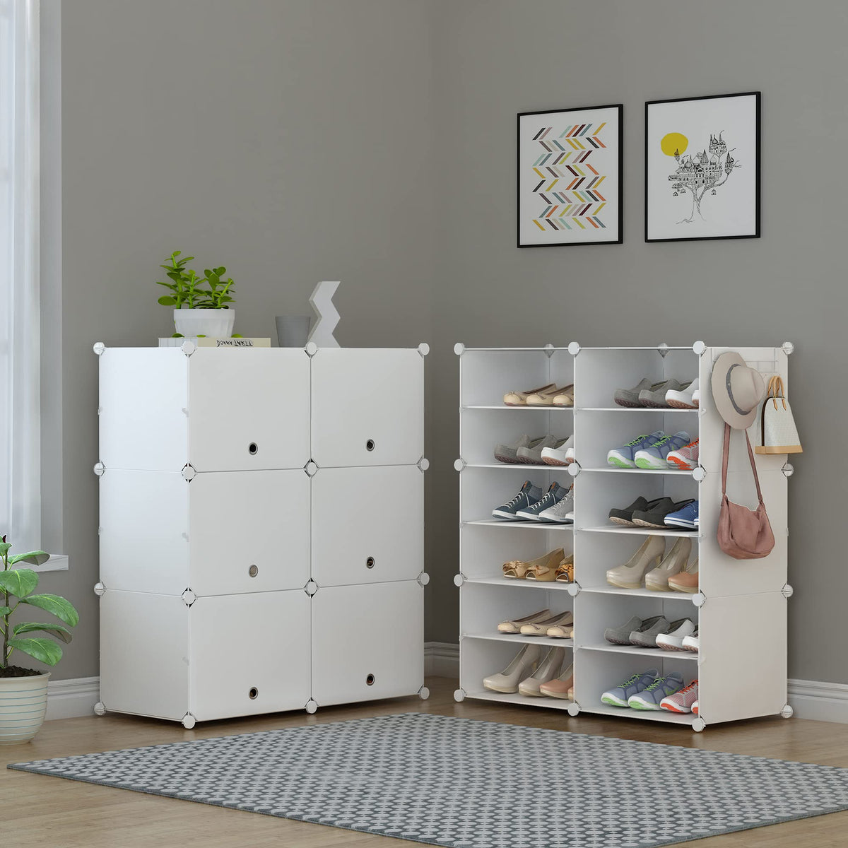 24 Pair Modular Shoe Rack Organizer K2730