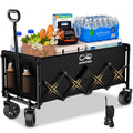 34" Extra Long Foldable Wagon with All-Terrain Wheels, 260 LBS Capacity Black G8198