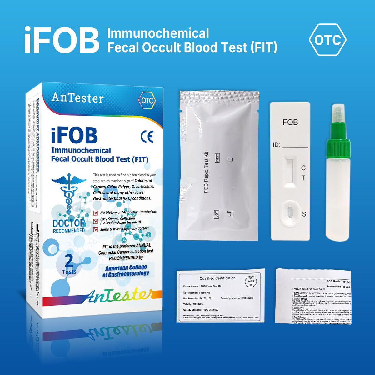 Colorectal Cancer Screening FOB Test Kit D261