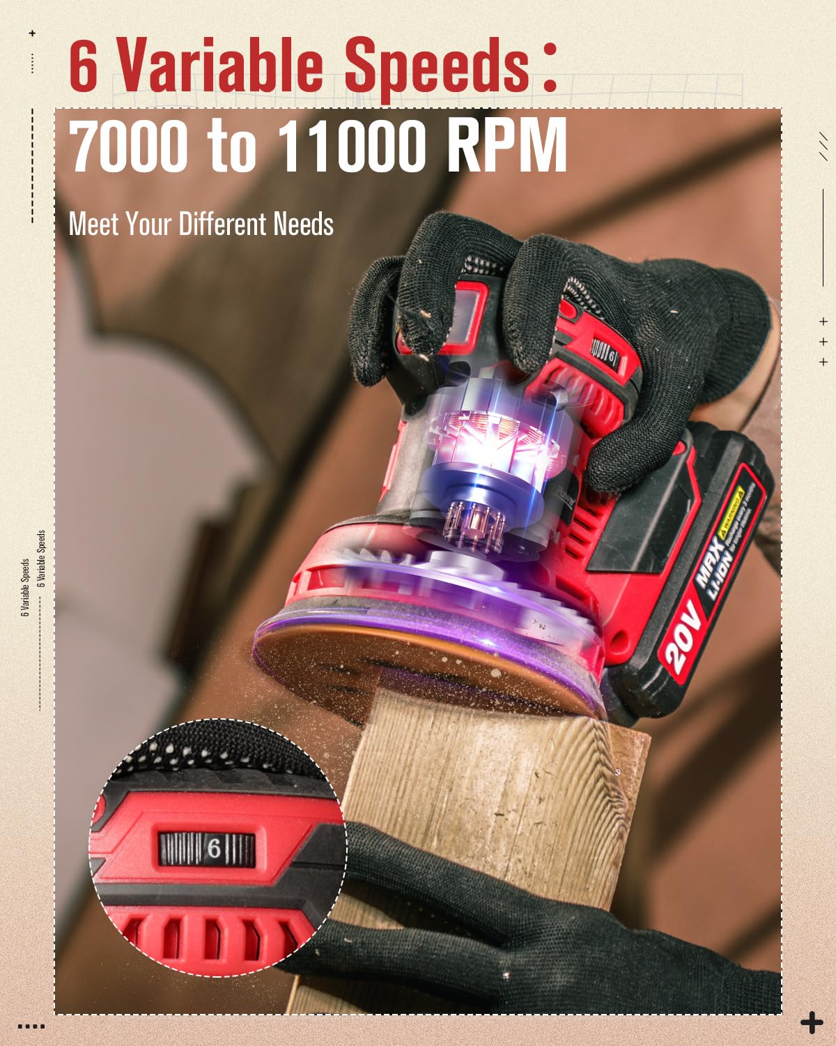 20V Cordless Random Orbital Sander 5” S155672