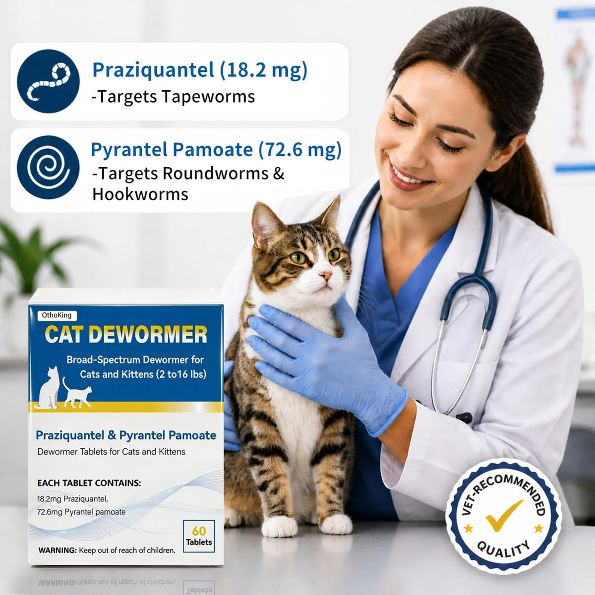 Cat Dewormer Tablet for Cats and Kittens K261