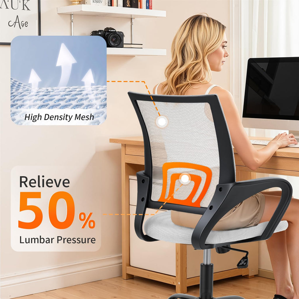 Ergonomic White Mesh Office Chair H5055