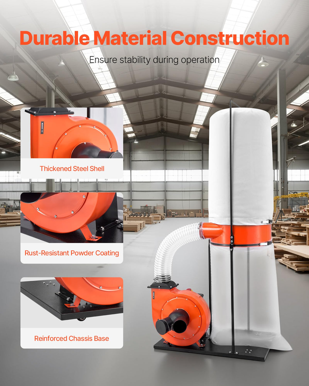 1100 CFM 2.5 Micron 1.5HP Dust Collector with 35-Gallon Bag F6492