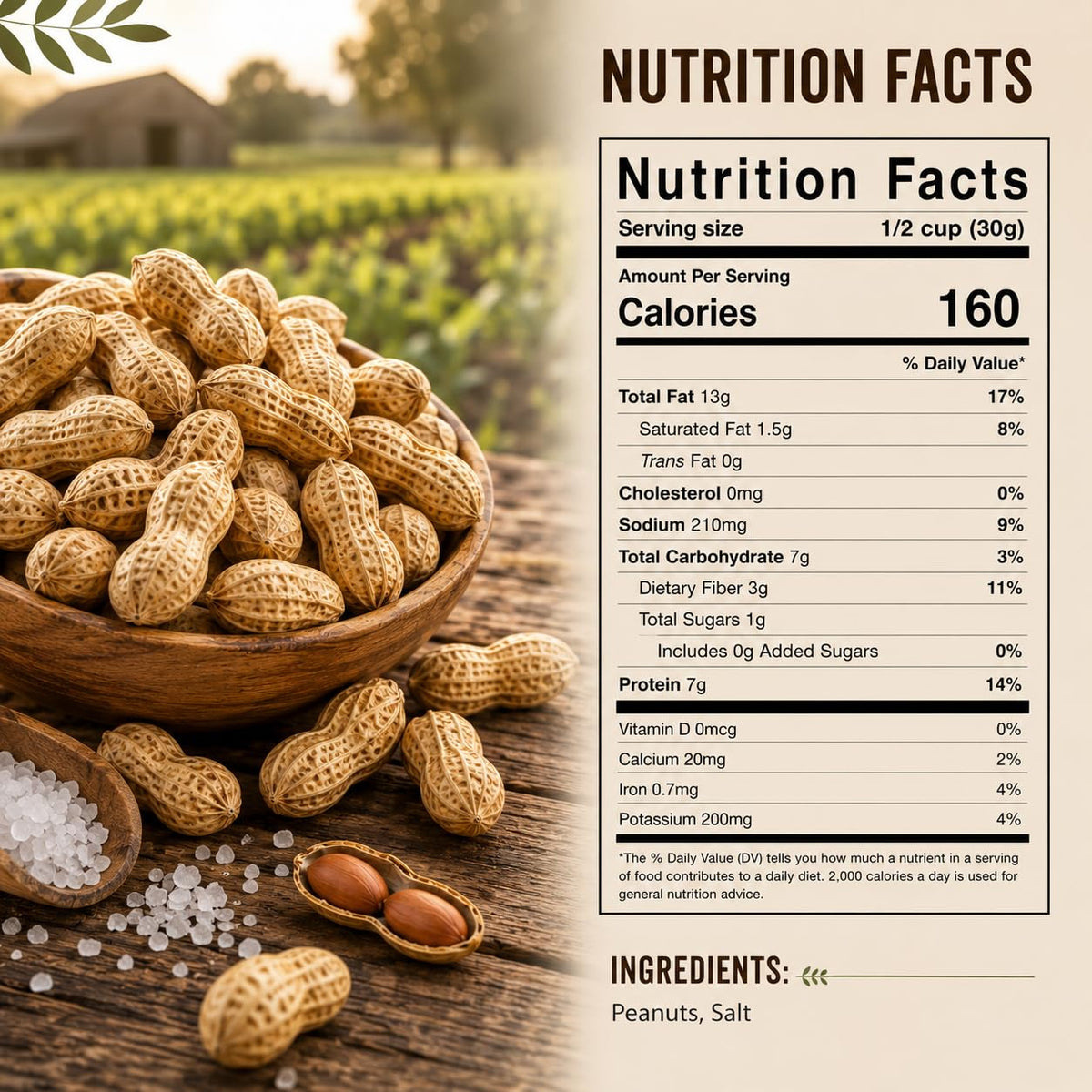 Roasted Salted Peanuts In Shell 1 LB C657