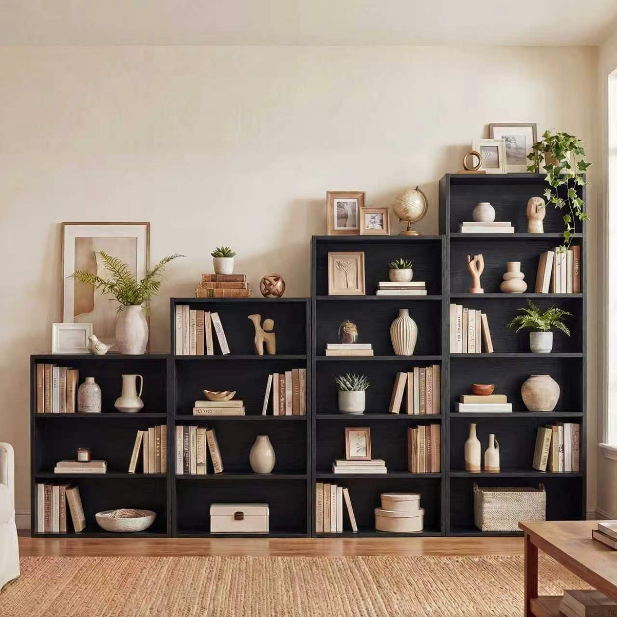 Black 6 Tier Adjustable Bookshelf F93894