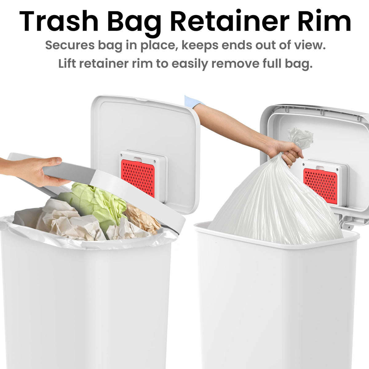 13.2 Gal Step Pedal Kitchen Trash Can with Odor Filter H4065