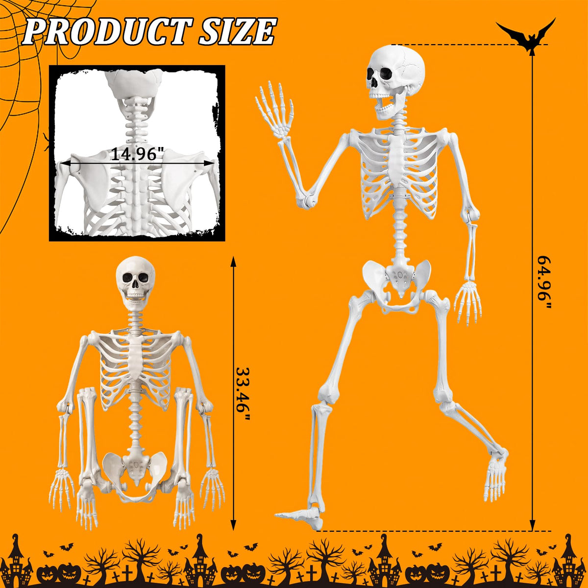 Life Size Human Skeleton with Posable Joint U72606