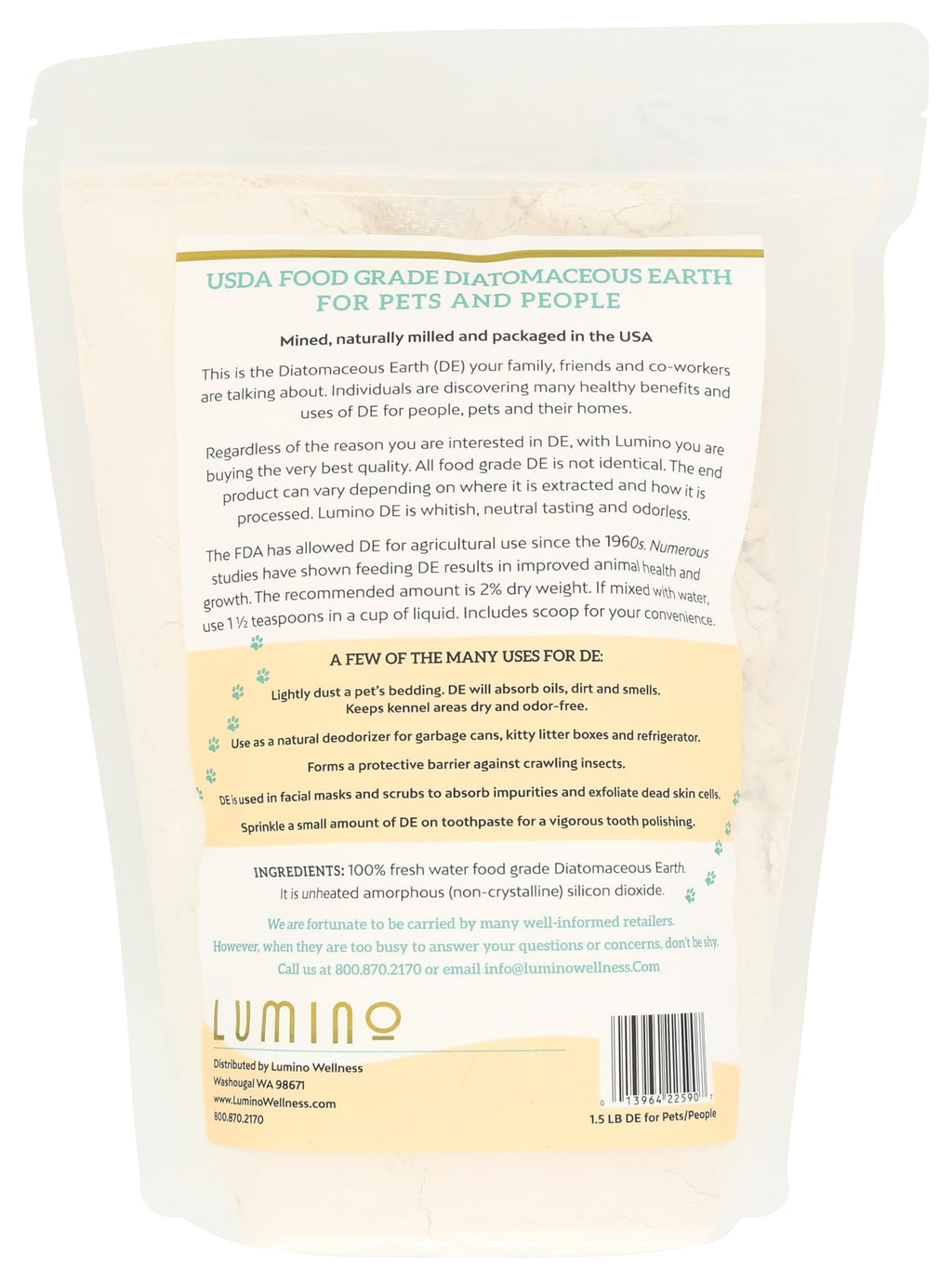 Food Grade Diatomaceous Earth 1.5lb E619