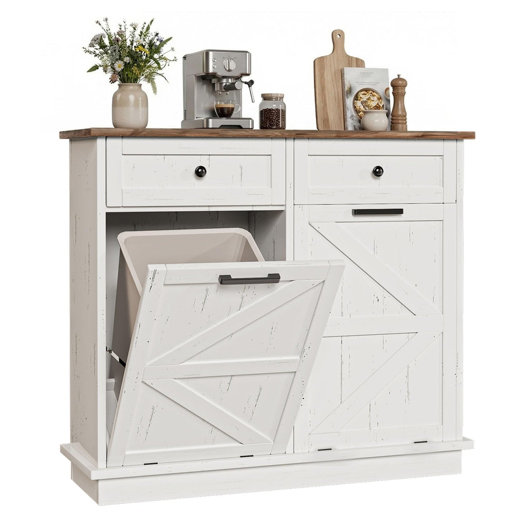 10 Gallon Double Tilt Out Trash Can Cabinet A9093