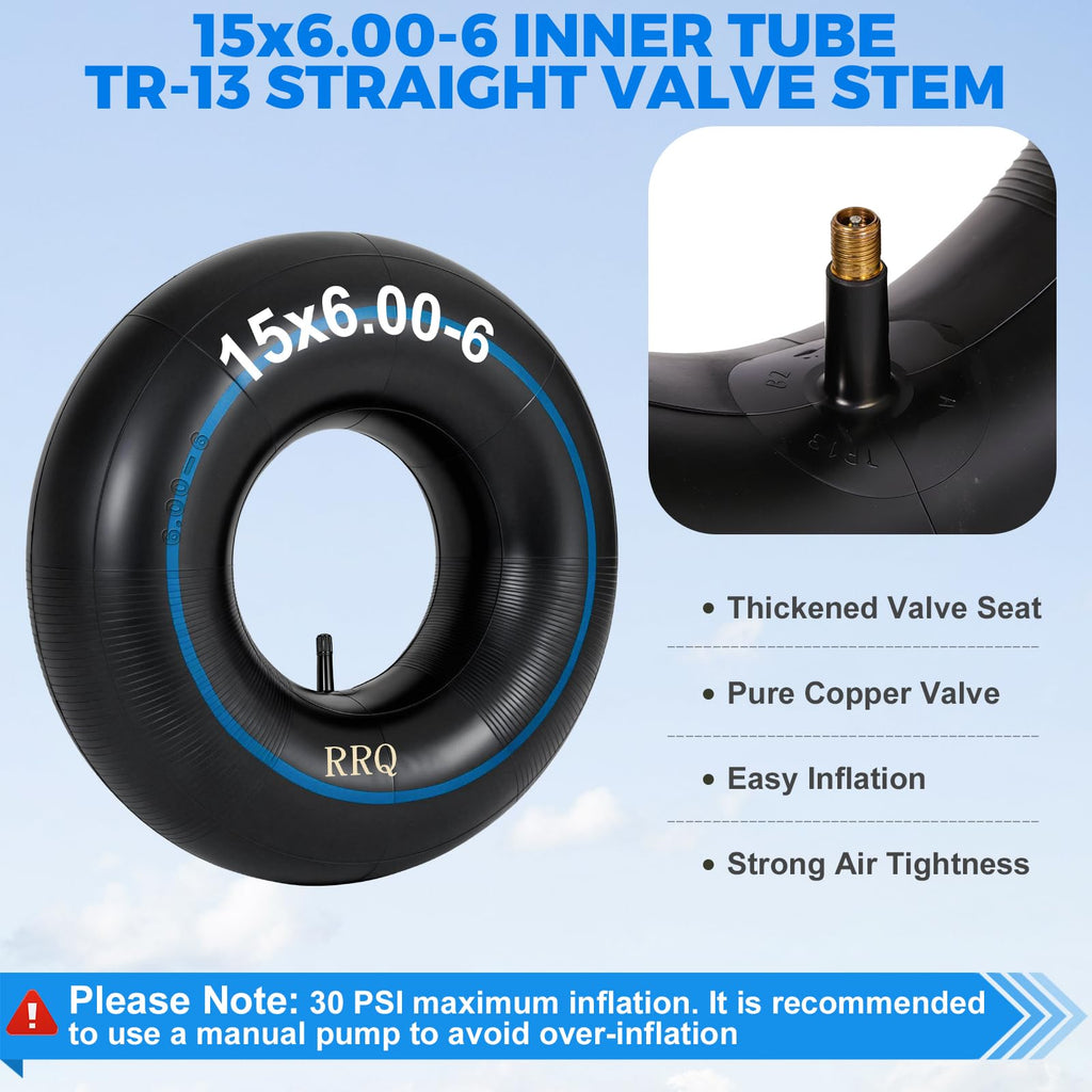 15x6.00-6 Lawn Mower Inner Tube, 2 Pack F788