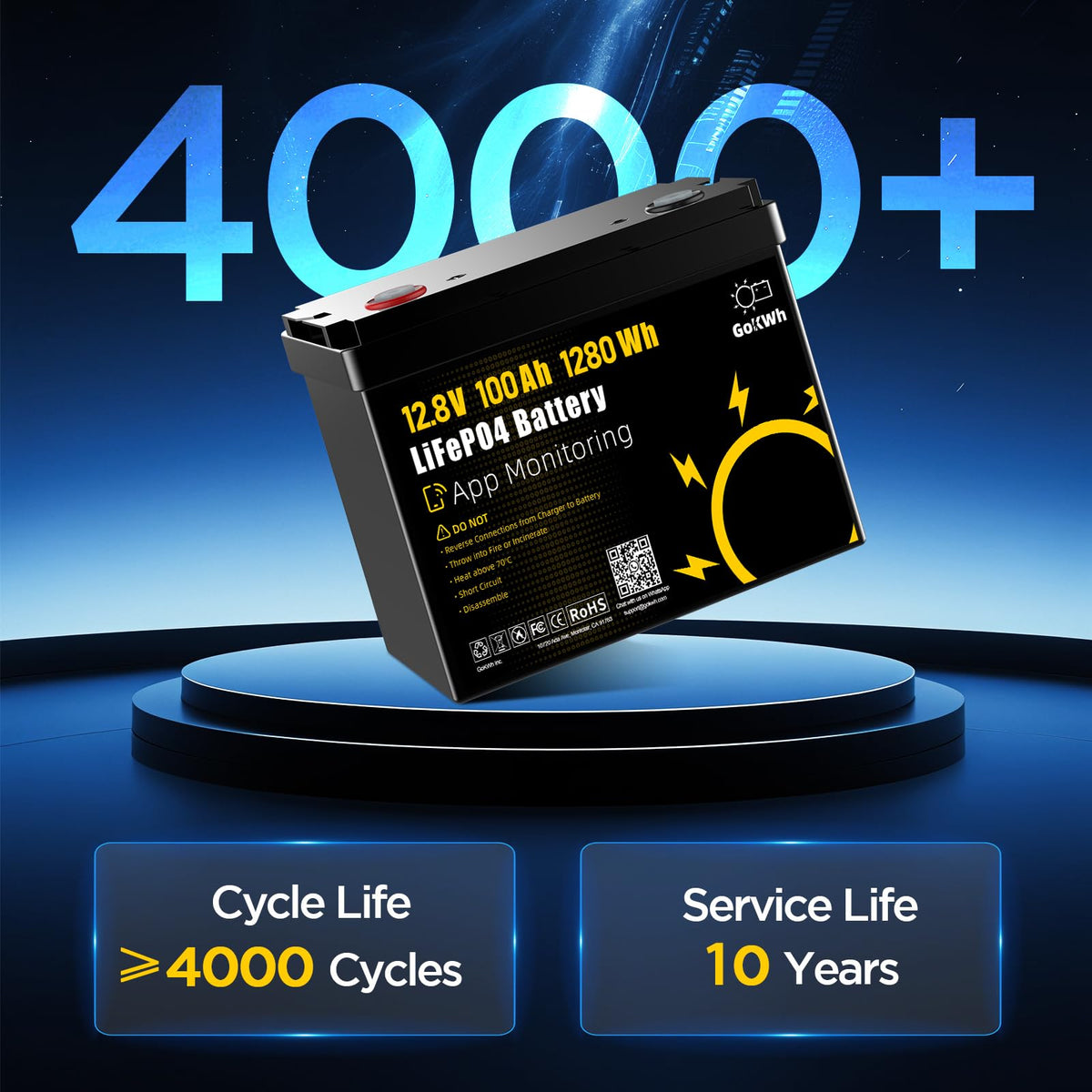 12V 100Ah LiFePO4 Lithium Battery J6204
