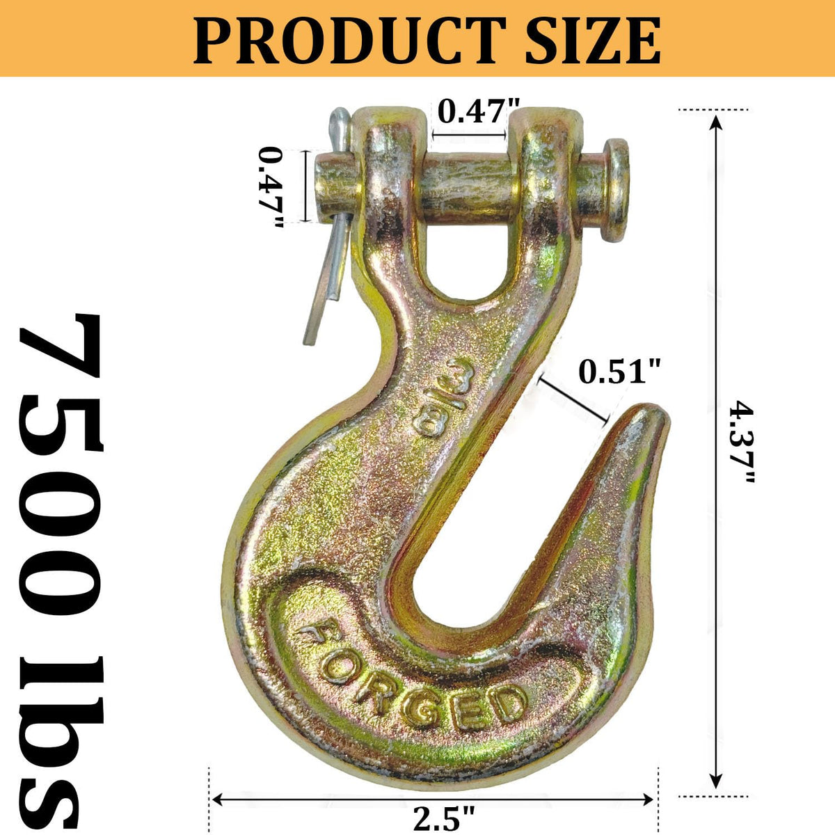 3/8Inch Grade 70 Clevis Grab Hooks 4 Pack N9143