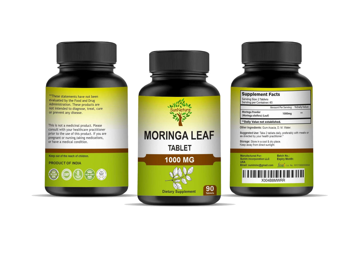 1000 mg Moringa Leaf Tablets, 90 Tablets A194157