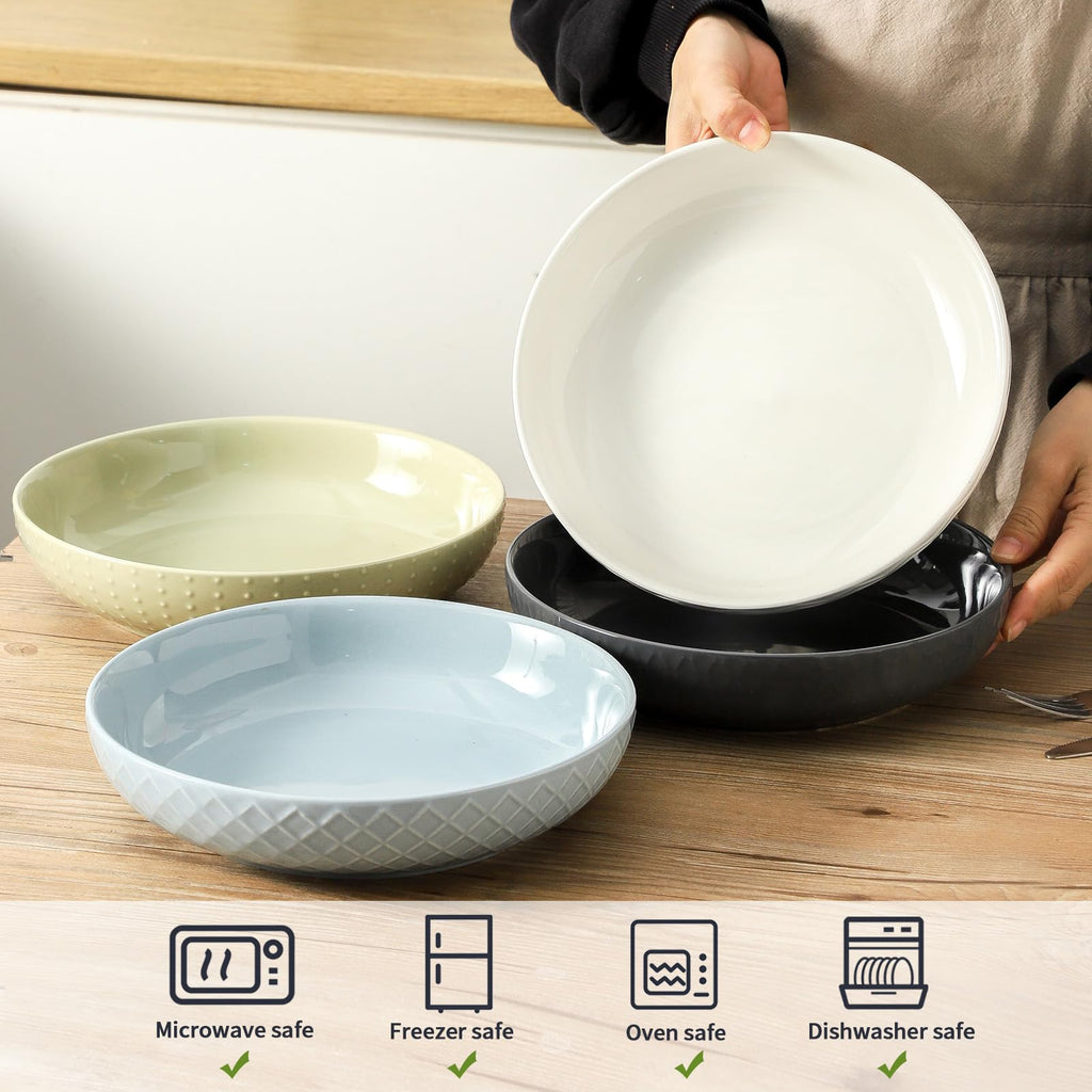 9.1'' 42 OZ Ceramic Pasta Bowls Set of 4 N621