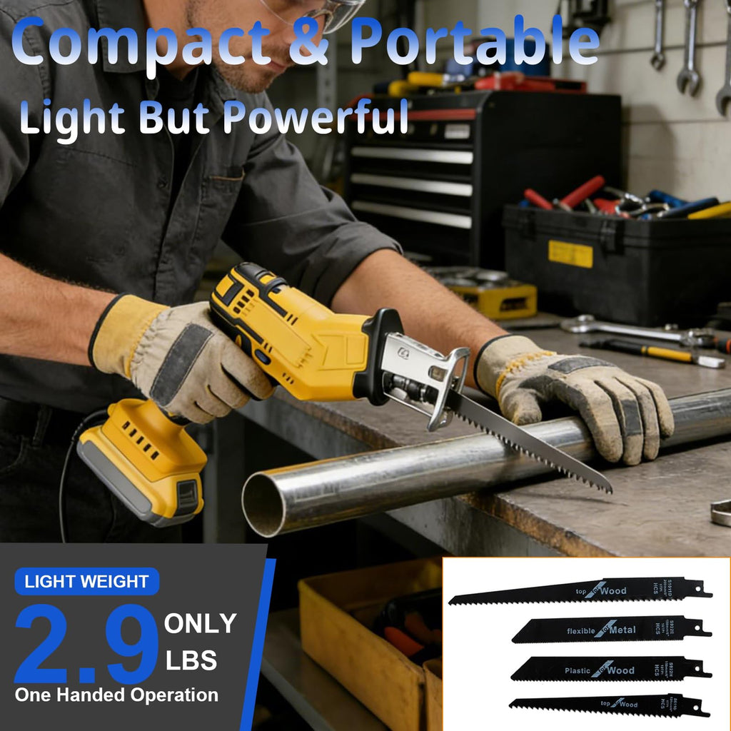 Cordless Reciprocating Saw with 4 Blades Kit Q5825