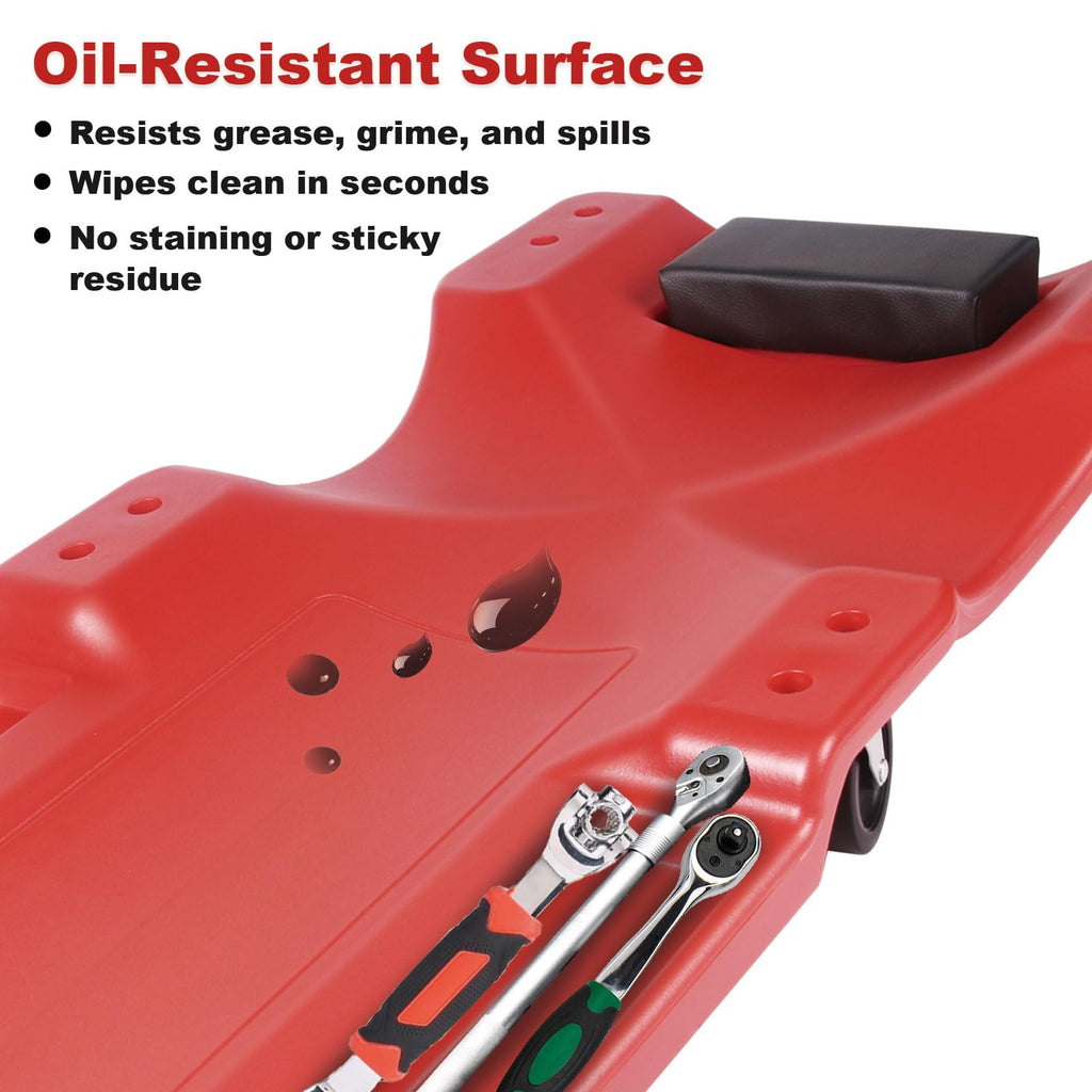 40 Inch Heavy Duty 500 lbs Rolling Car Creeper with Padded Headrest J46692