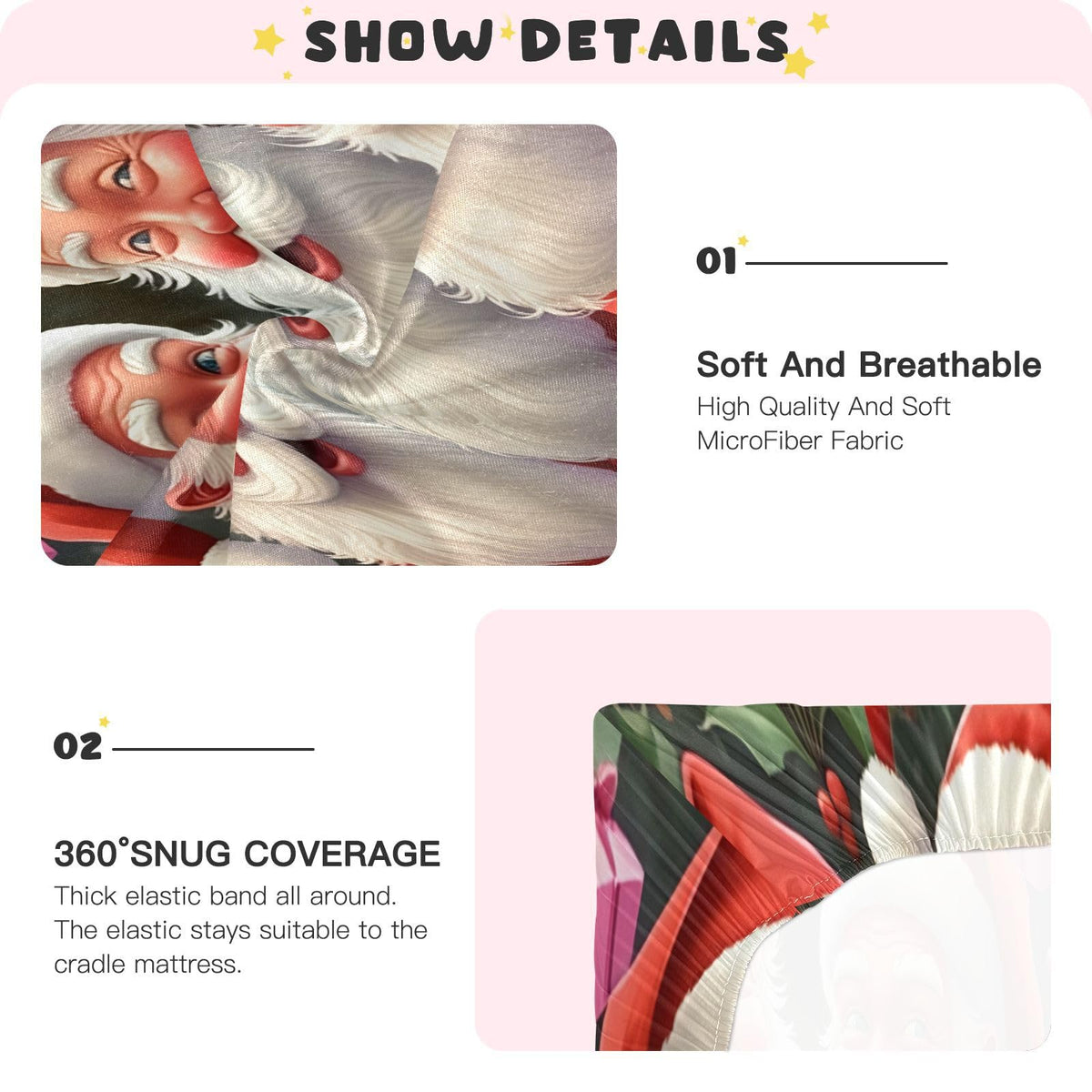 Santa Crib Sheet 52" x 28" B5788