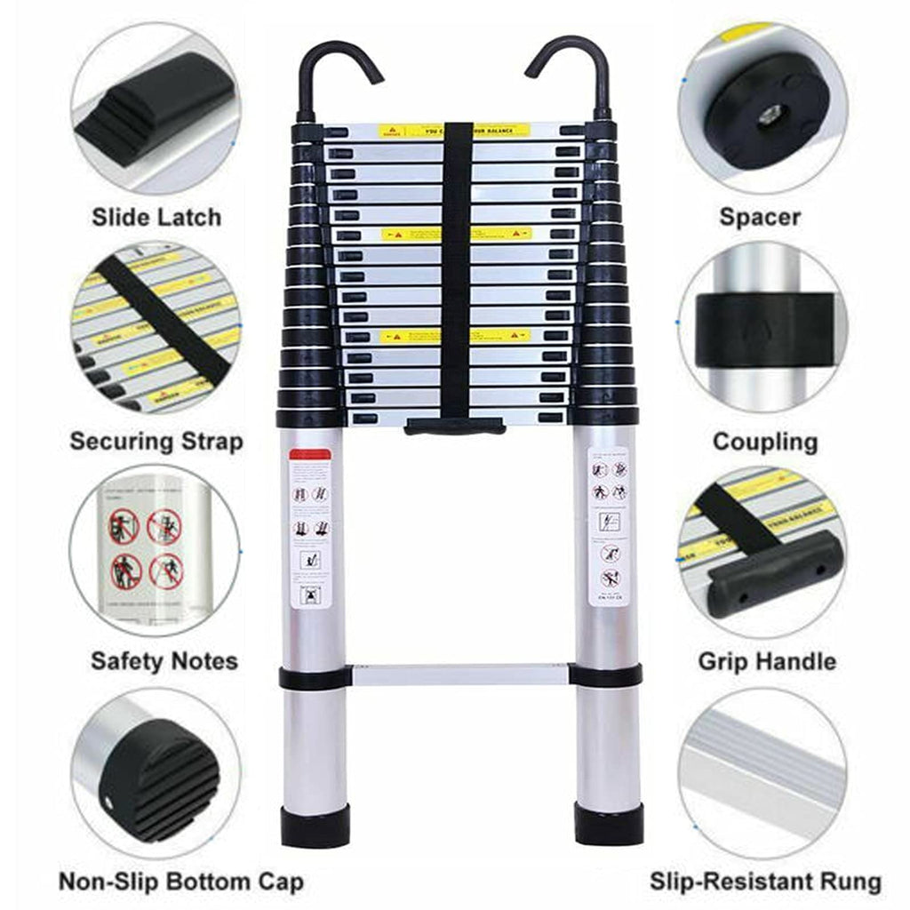 20.34 FT Aluminum Telescoping Ladder 330 Lb Capacity R38509