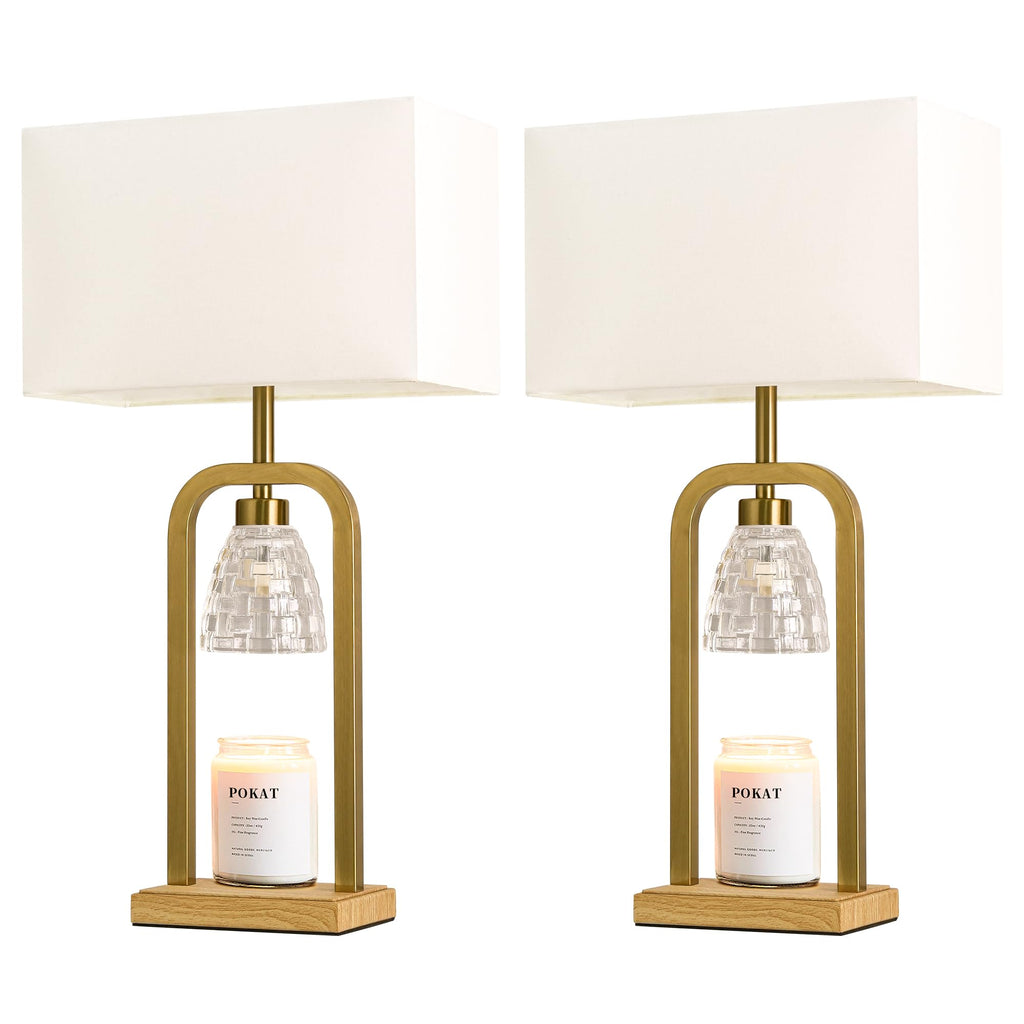 2 in 1 Gold Table Lamp with Candle Warmer H2261