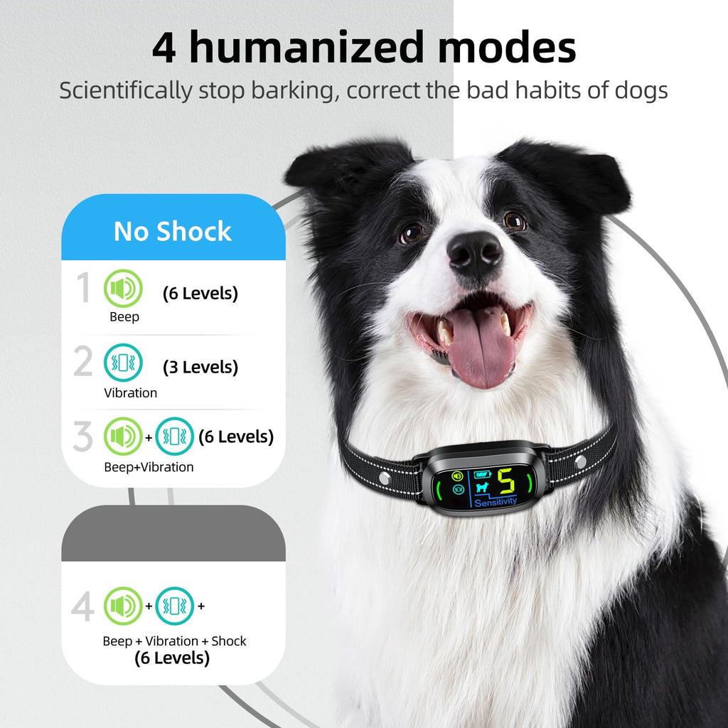 Rechargeable Anti Barking Training Collar with 5 Adjustable Sensitivity W897