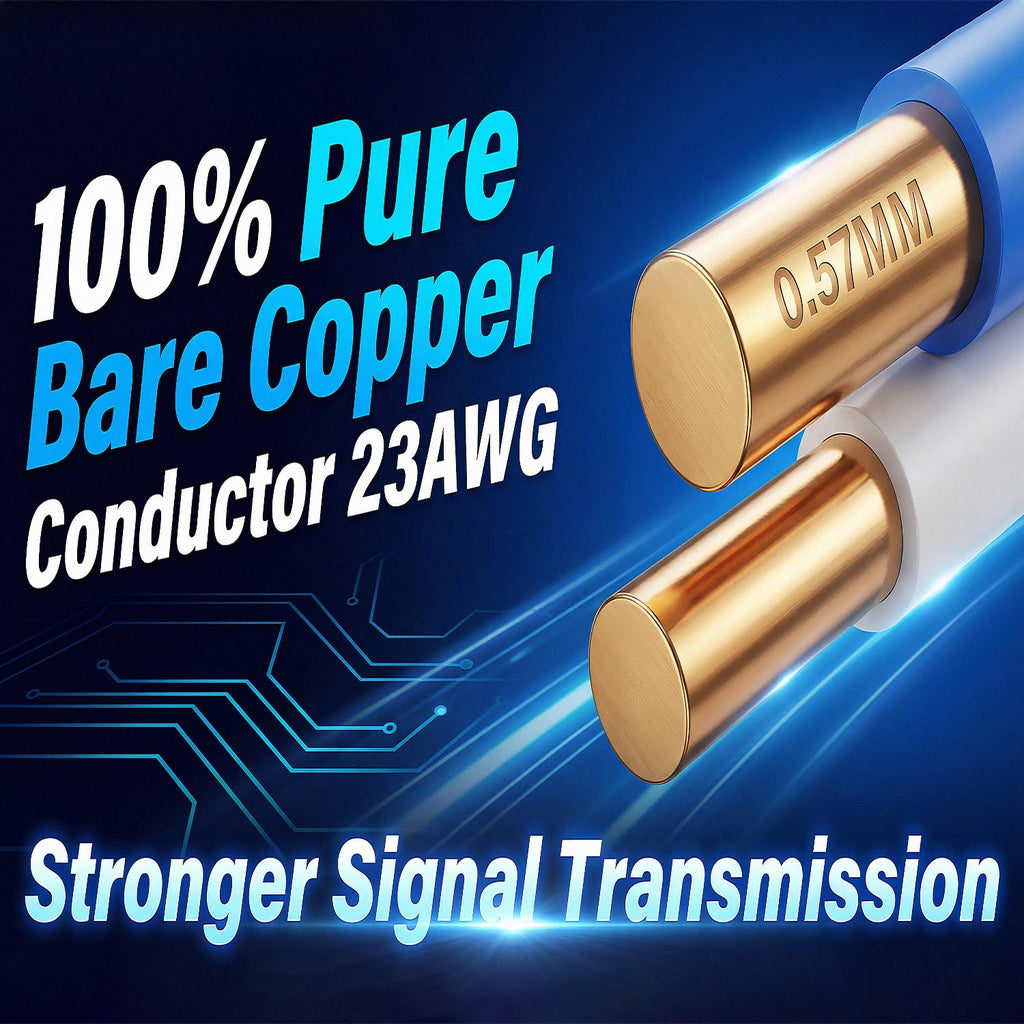 Cat6 Plenum 1000ft 23AWG Solid Bare Copper UTP Bulk Ethernet Cable L865300