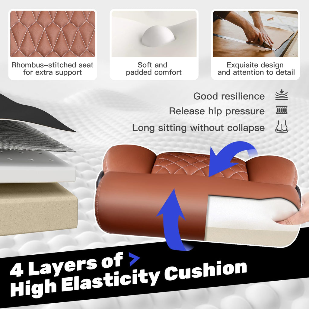 High Back Ergonomic Leather Office Chair with Flip-Up Armrests C54320