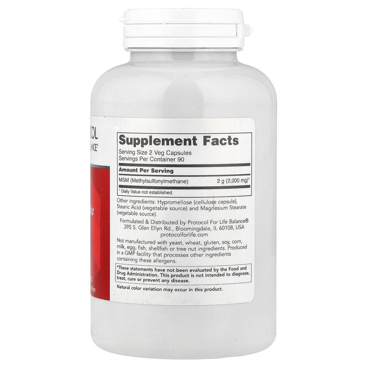 MSM 1,000mg 180 Veg Caps J84590