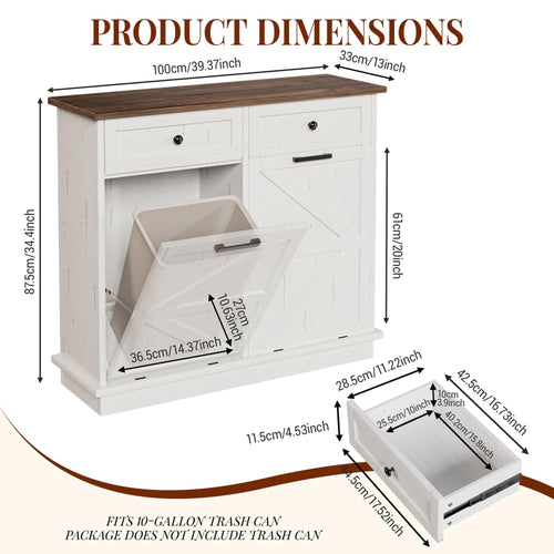 10 Gallon Double Tilt Out Trash Can Cabinet A9093