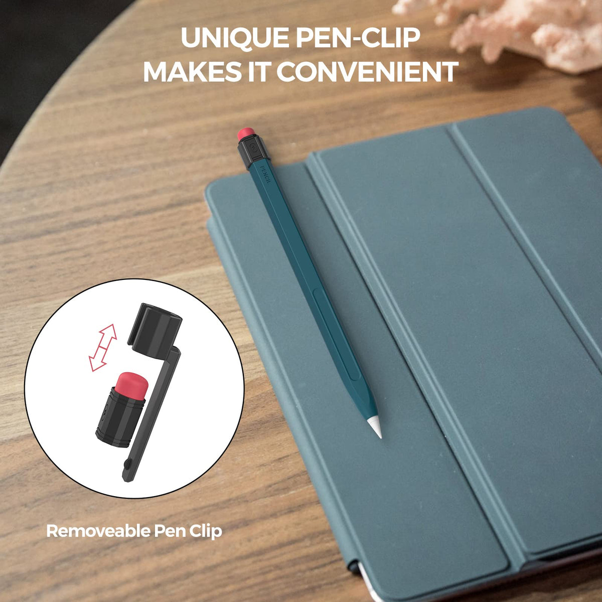 Apple Pencil Pro Silicone Case with Clip Deep Green W9455