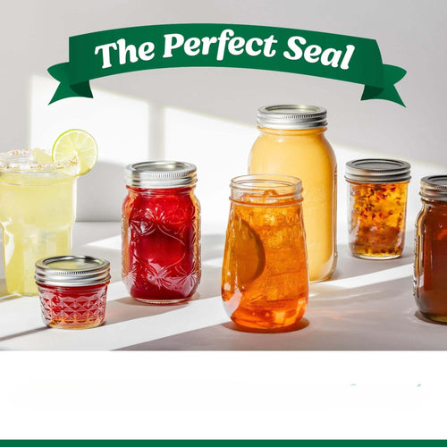 16 Oz Wide Mouth Glass Mason Jars with Lids & Bands, 12-Pack J68097