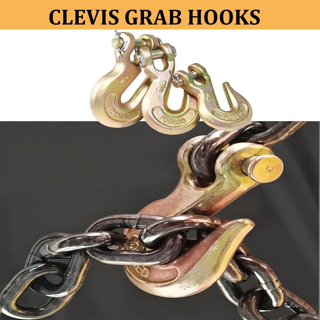 3/8Inch Grade 70 Clevis Grab Hooks 4 Pack N9143
