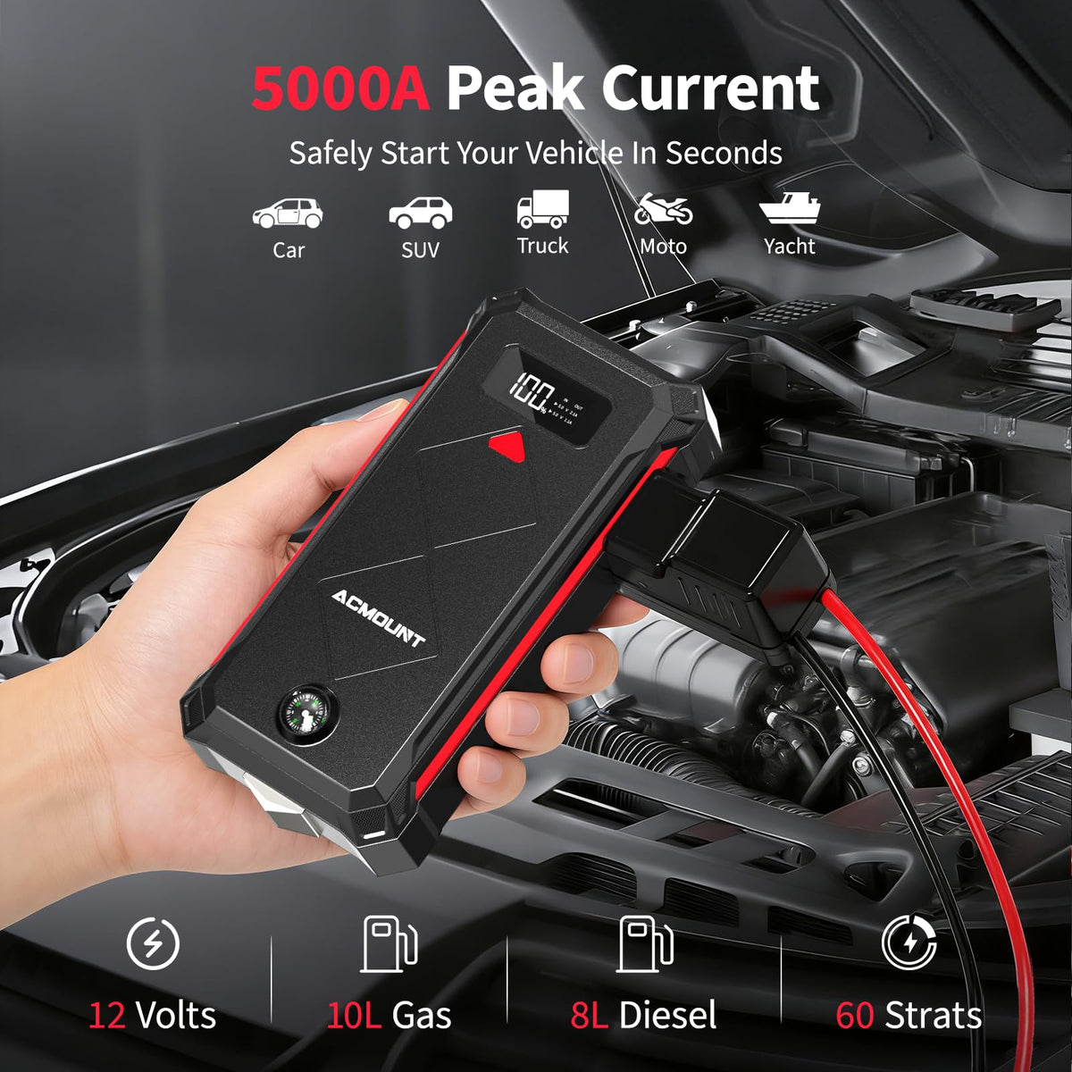 5000A Car Battery Jump Starter U64354
