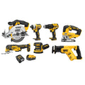 20V MAX 7-Tool Combo Kit with Cordless Drill, Impact Driver, Reciprocating Saw, Circular Saw, Oscillating Tool, Random Orbital Sander, Jigsaw, 5Ah Battery and Charger Y76628