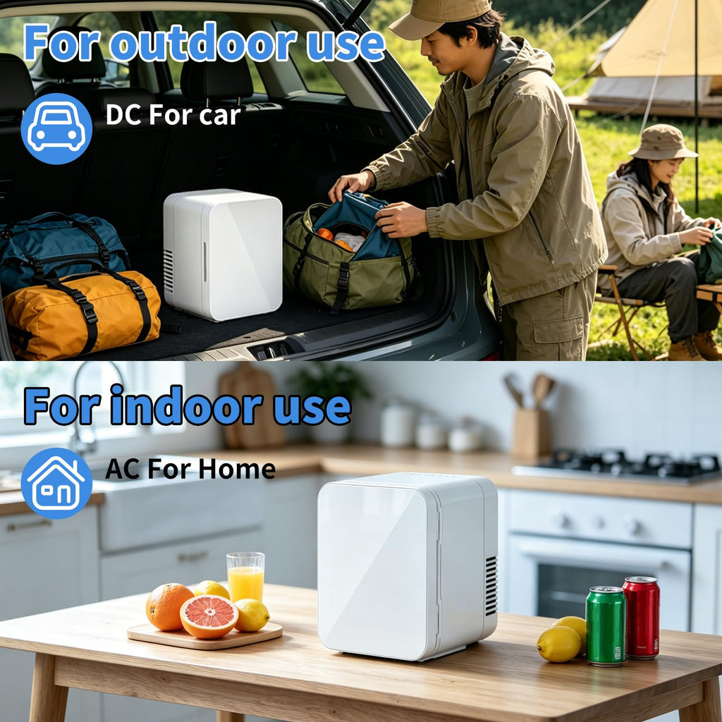 4L 6 Can Mini Fridge with Glass Door White G805646