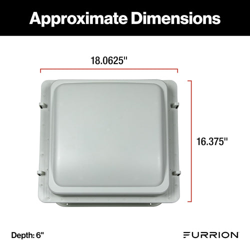 14" RV Rooftop Vent Exhaust Fan with Lid, White P72480