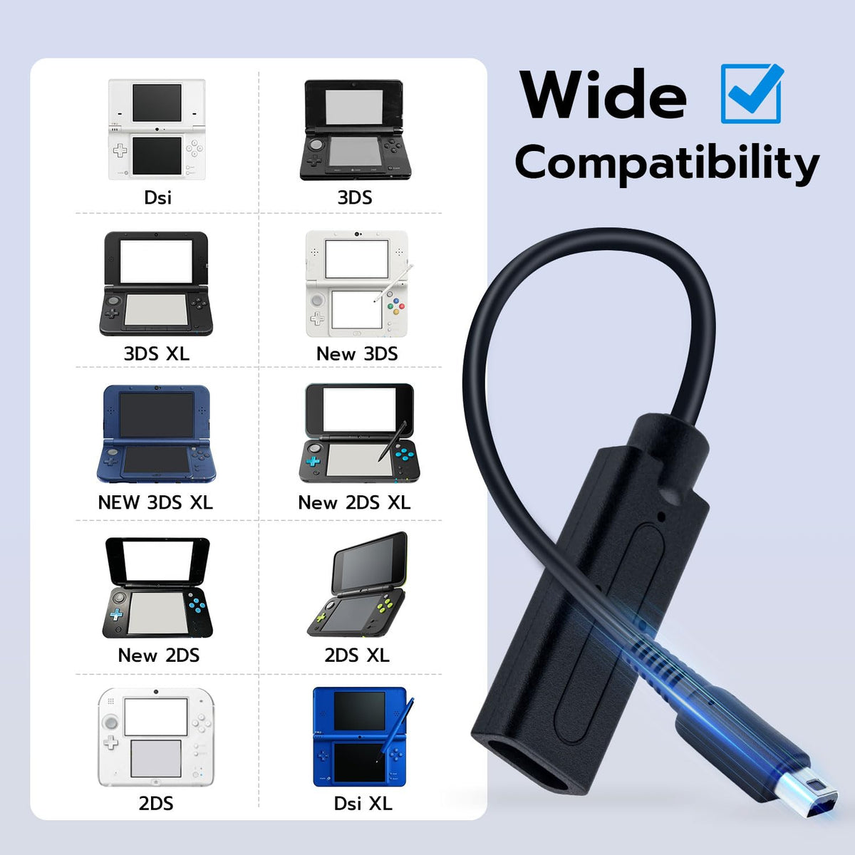 USB-C to 3DS Charger Cord Black U617