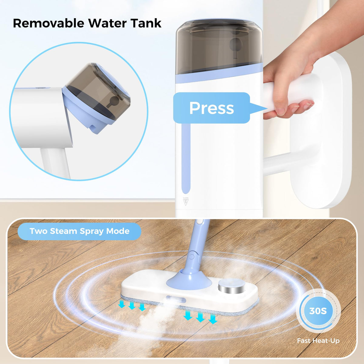 10 in 1 Detachable Handheld Steam Mop W209