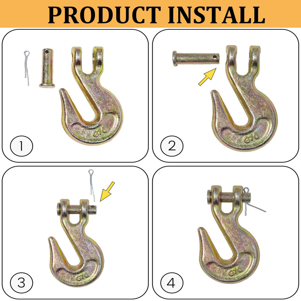 3/8Inch Grade 70 Clevis Grab Hooks 4 Pack N9143