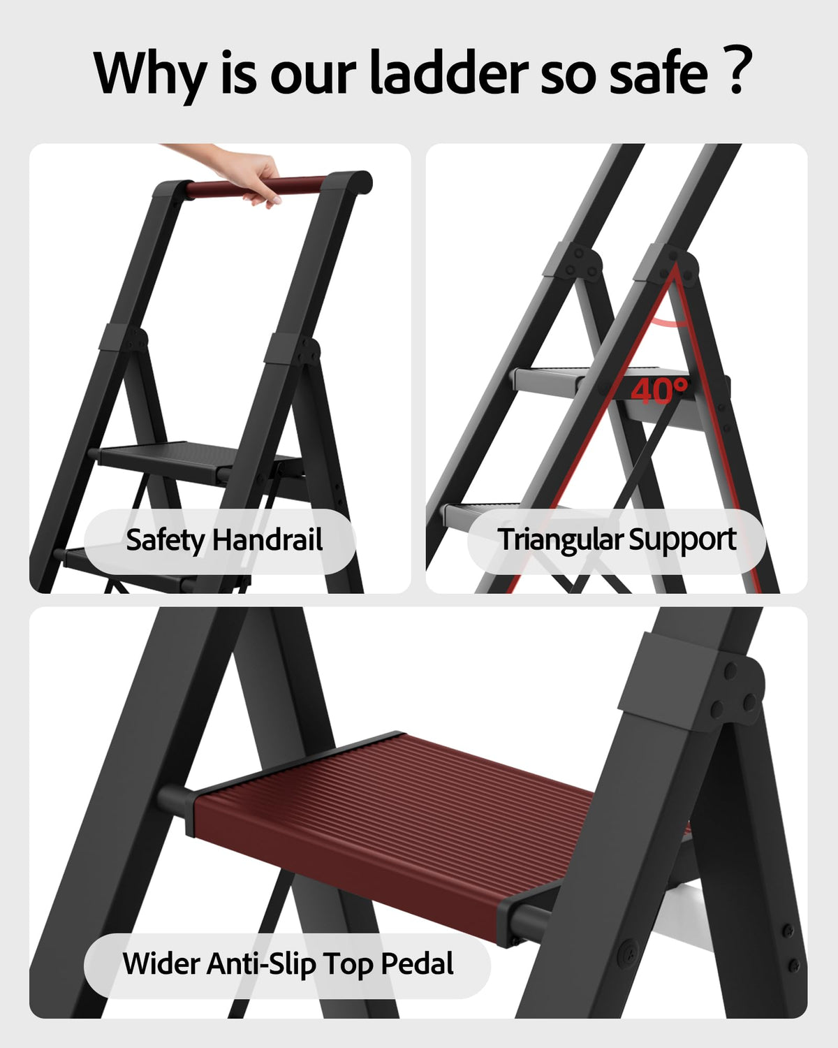 5 Step Aluminum Folding Ladder Q1987