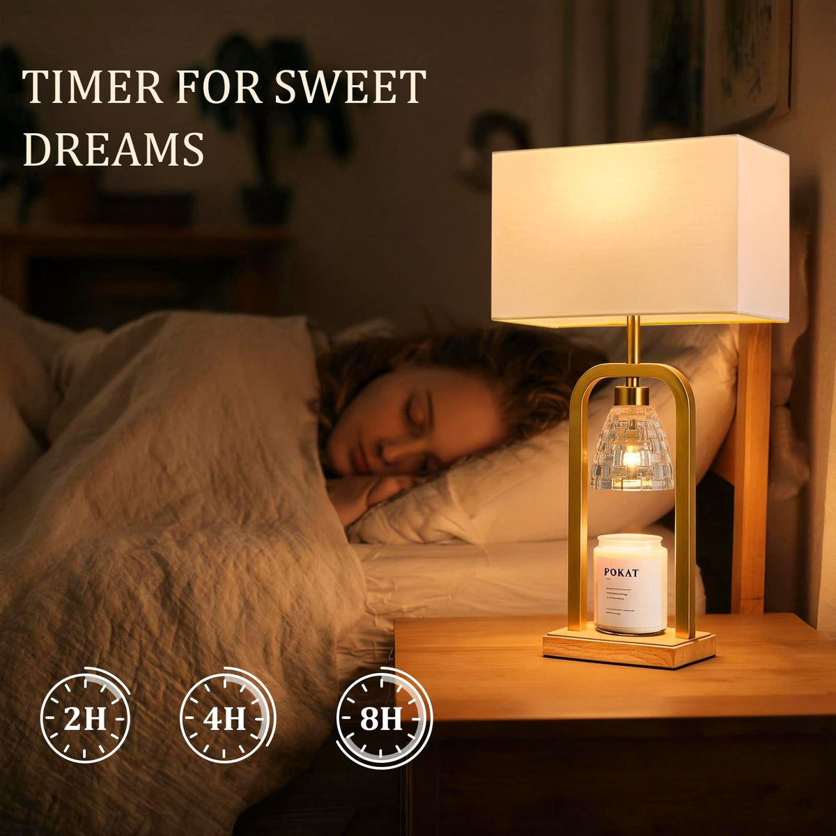 2 in 1 Gold Table Lamp with Candle Warmer H2261
