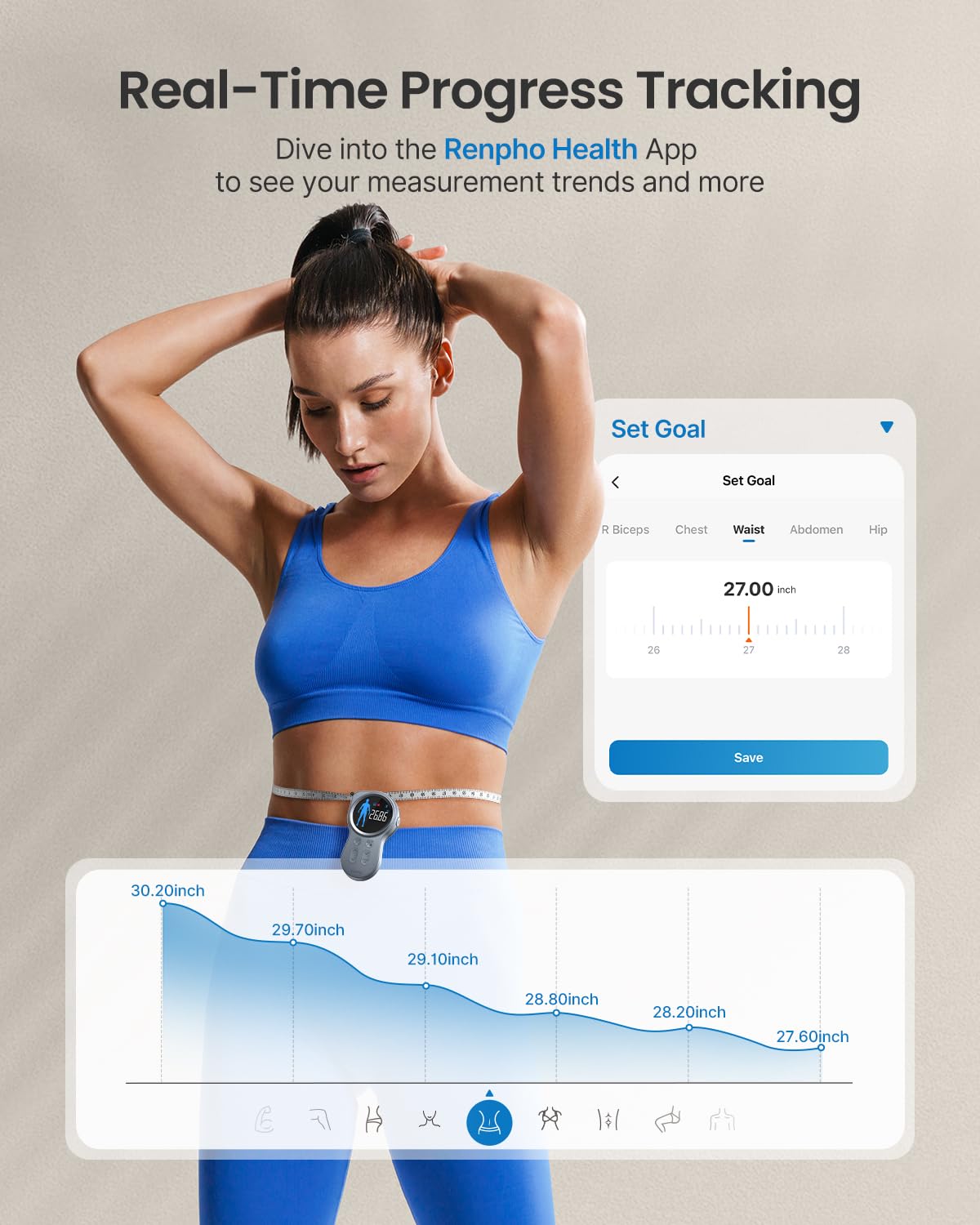 Smart Tape with Large Display, Scale with BMI V2791