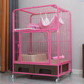 Heavy Duty Metal Cat Cage Dog Crate with Four Wheels Y50680
