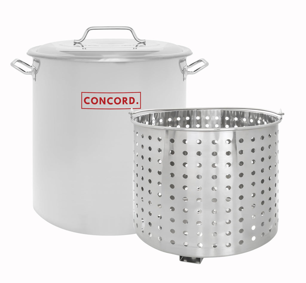 40 Quart Stainless Steel Stock Pot with Steamer Basket and Propane Stove P3619