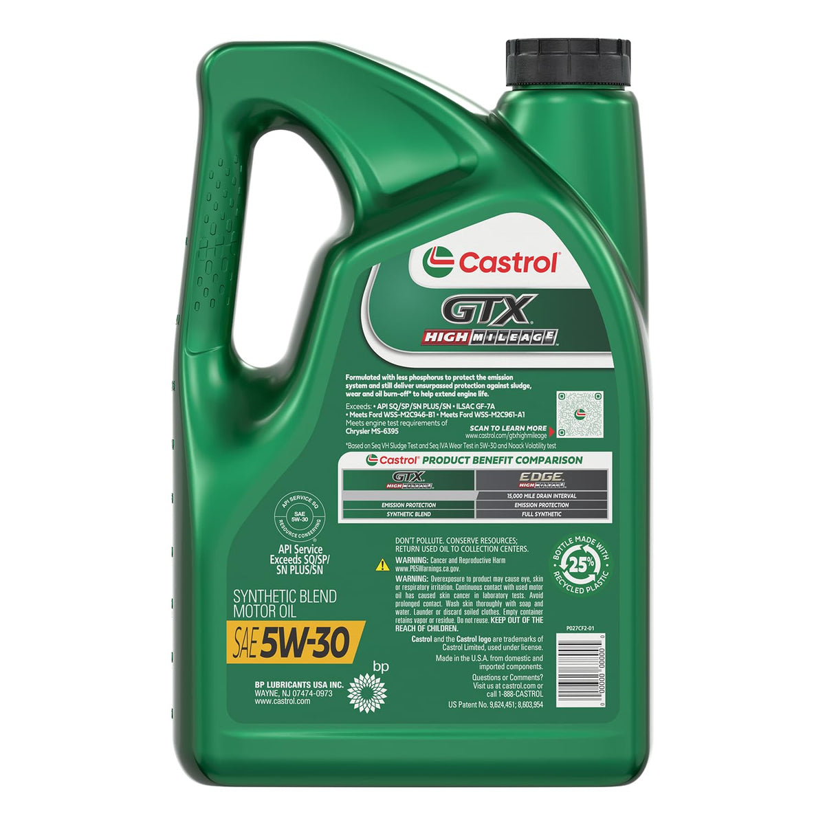 5W-30 Synthetic Blend Motor Oil, 5 Quarts Z882193