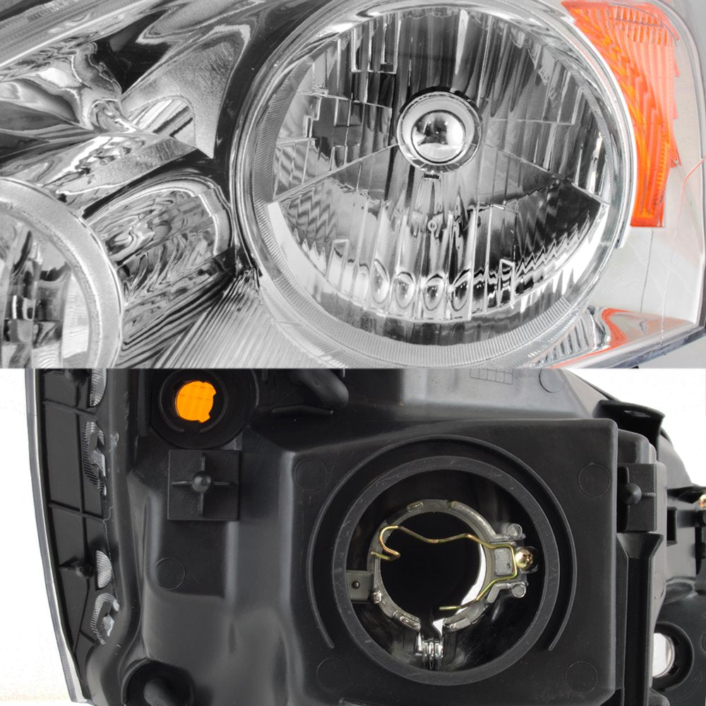 2007-11 Honda CR-V Headlight Assembly Chrome Housing Clear Lens Full Set Y993148