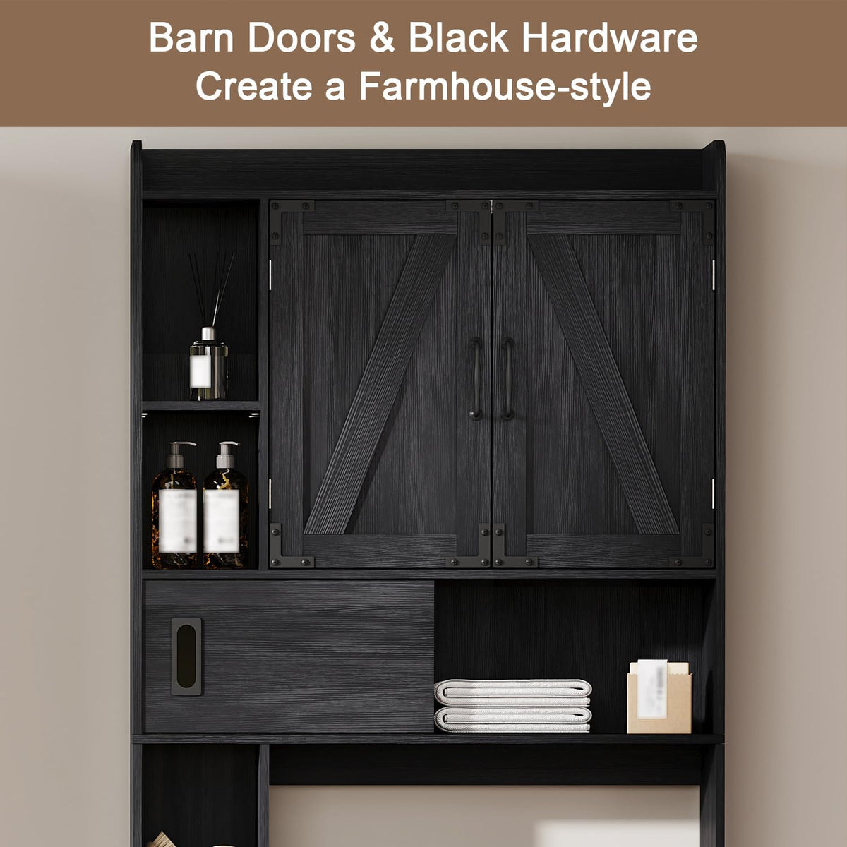 Over The Toilet Storage Cabinet with Sliding Door T3156