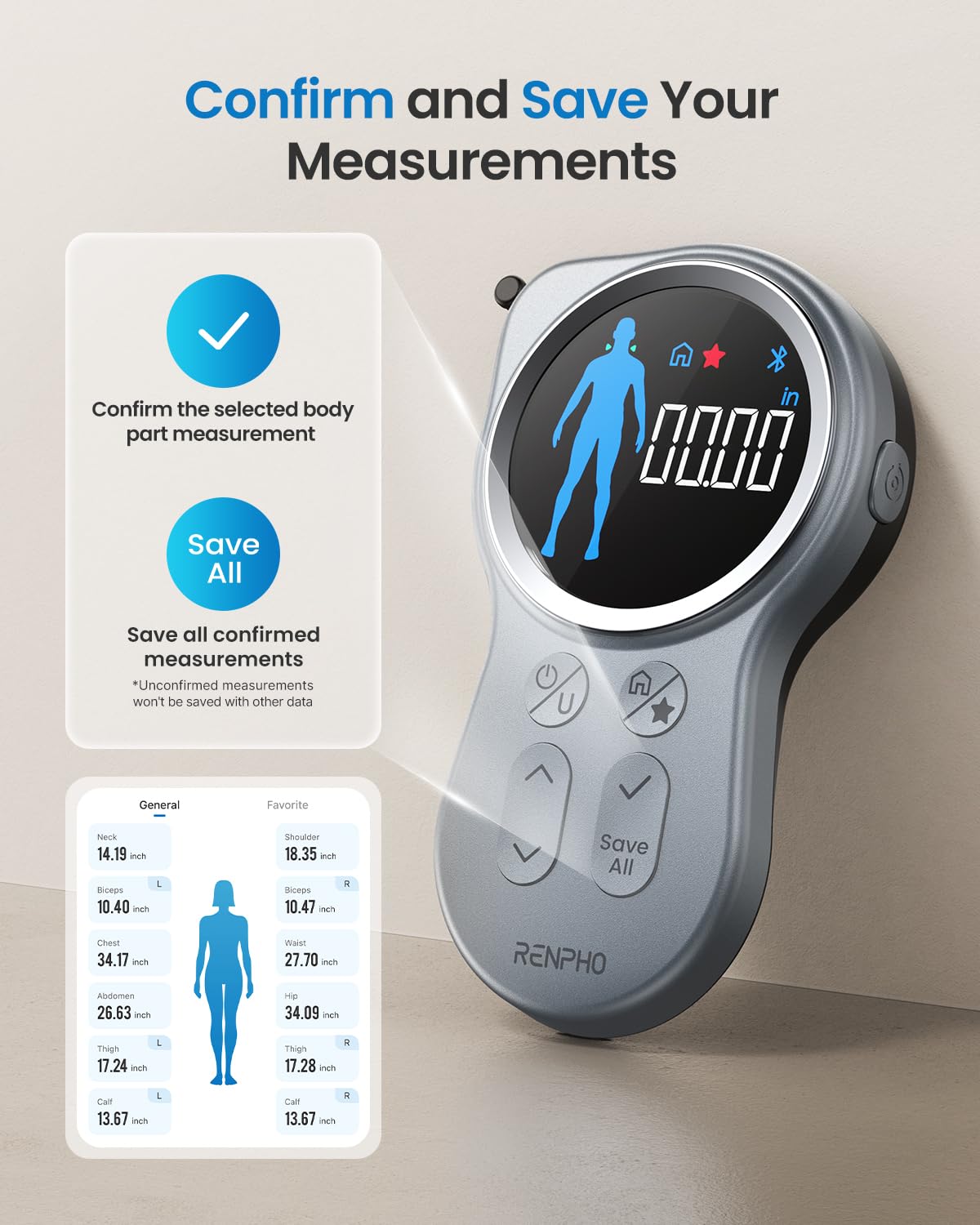 Smart Tape with Large Display, Scale with BMI V2791